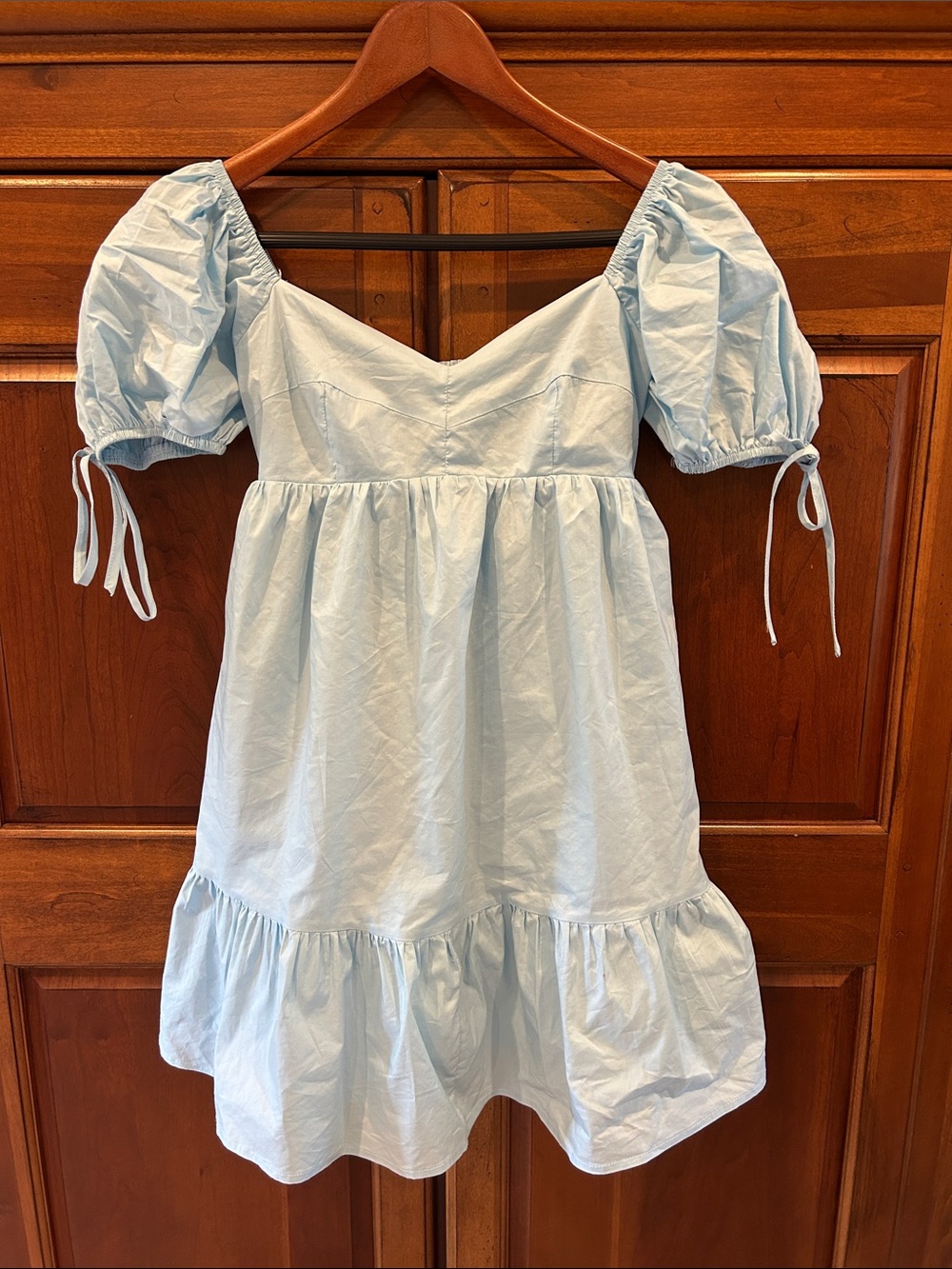 Altar'd State Pale Blue Puff-Sleeve Kids Dress